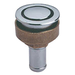 Tankentlüftung flacher Einbau Messing verchromt für Schlauchanschluss D=16mm