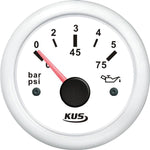 KUS Anzeige Öldruck 0-5bar 10-184 und 240-33 Ohm 12/24V weiss