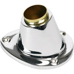 Flaggenstockhalter Aufbaumontage Messing verchromt für Flaggenstock D=25mm