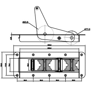 Folding stainless steel anchor roller for installation on anchors up to 15kg