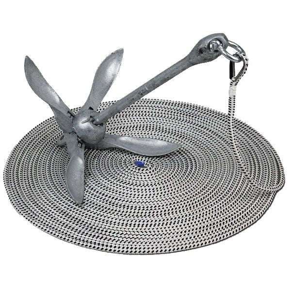 Klapp-Draggen mit 30m 10mm Ankerleine Polyester