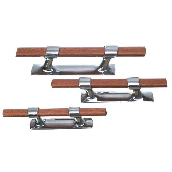 Klampe Messing verchromt mit Iroko-Holzstab