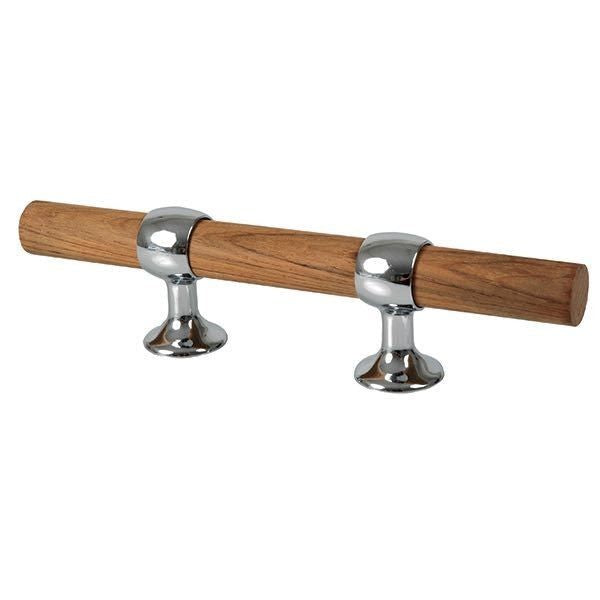 Klampe Messing verchromt mit Iroko-Rundstab