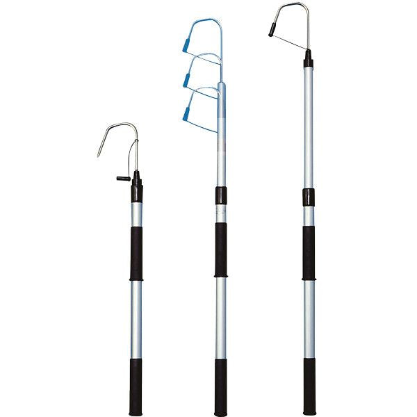 Fanghaken Aluminium telekospierbar L=80-120cm mit Haken aus rostfreiem Stahl