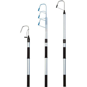 Fanghaken Aluminium telekospierbar L=80-120cm mit Haken aus rostfreiem Stahl