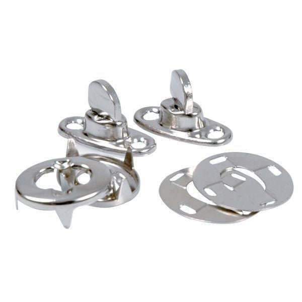 Drehverschluss/Öse Messing verchromt 5 Stück