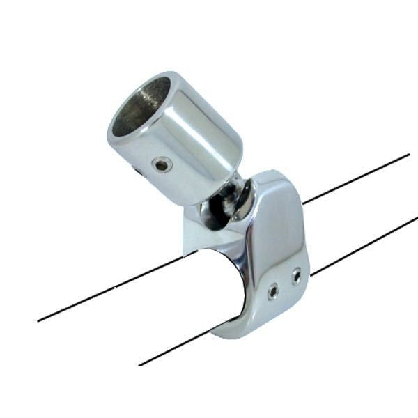 Gotthardt Rohrgelenk mit Rohrendstück – hochglanzpolierter Edelstahl A4 für 22-mm-Rohre