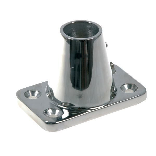 Relingsfuss rostfreier Stahl Neigung 7° für Rohr D=25mm