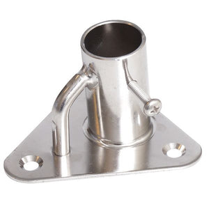 Relingsfuss rostreier Stahl 84° für Rohr D=25