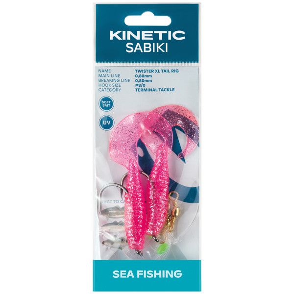 Kinetic Sabiki Twistervorfach XL – Mehrfachhaken-Vorfach mit Twistern