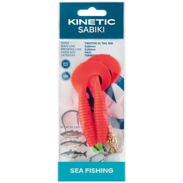 Kinetic Sabiki Twistervorfach XL rot/schwarz/gold