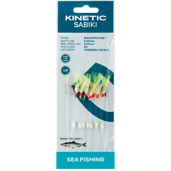 Kinetic Sabiki Heringsvorfach MaxCatch – Fischhaut/gelb
