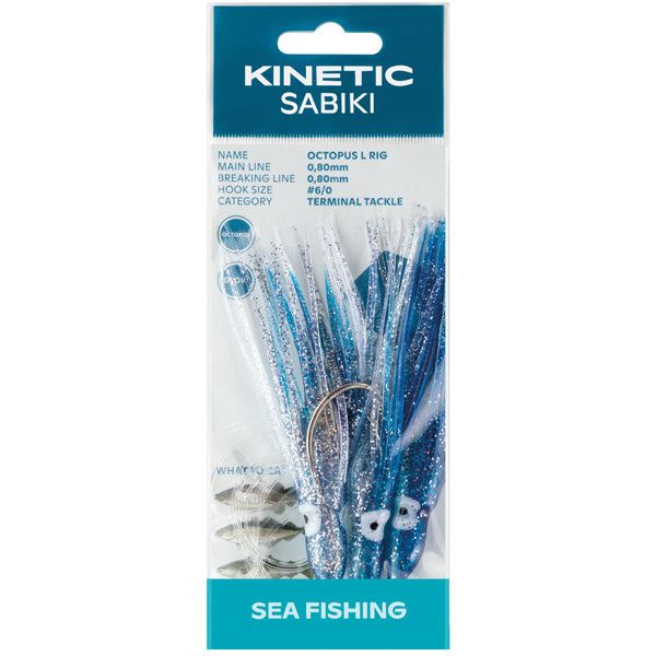 Kinetic Sabiki Tintenfisch – Mehrfachhaken-Vorfach für Kabeljau und Meeresfische