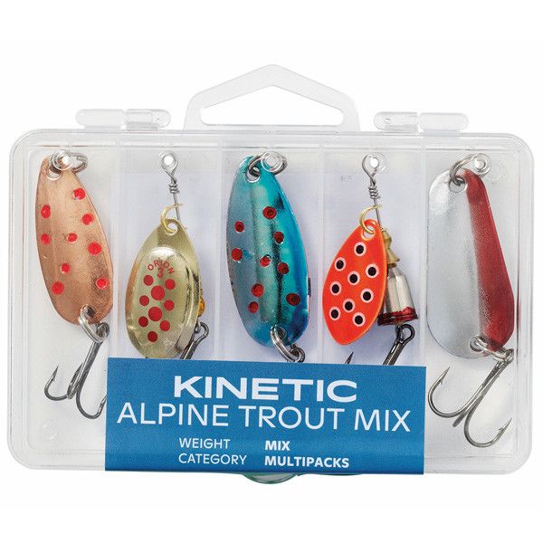Kinetic Alpine Forellenködermix – 5-teiliges Set mit Spinnern und Blinkern