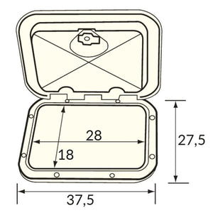 Nuova Rade Luke Öffnungswinkel 180° Aussenmass B=37.5cm H=27.5cm Innenmass B=28cm H=18cm weiss
