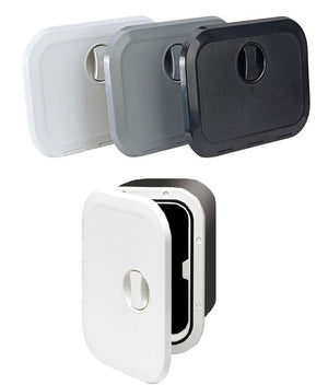 Inspektionsluke mit Staufach aus Kunststoff