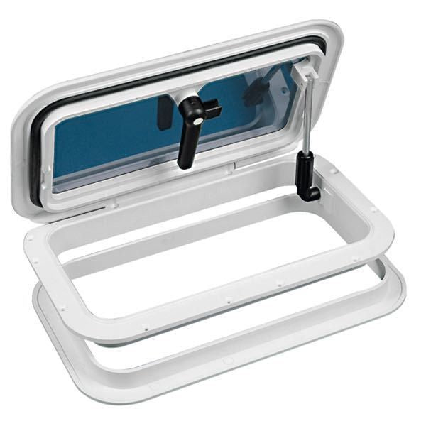 Nuova Rade Decksluke weiss Aussen L=450mm B=270mm Ausschnittmass 209x389mm