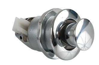 Druckschloss Messing verchromt D=38mm Matreialstärke max 25mm Flansch D=40mm