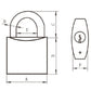 Vorhängeschloss LEMEN säurefester Stahl B=40mm Bügel H=76mm