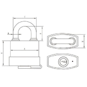 Vorhängeschloss LEMEN wasserdicht beschichtet B=54mm Bügel H=55mm