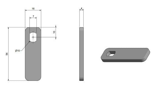 Roca Riegel rostfreier Stahl gerade für Material D=47-70mm für 1052459