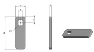 Roca Riegel rostfreier Stahl gerade für Material D=47-70mm für 1052459