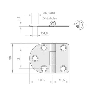 Scharnier rostfrei 40x30mm