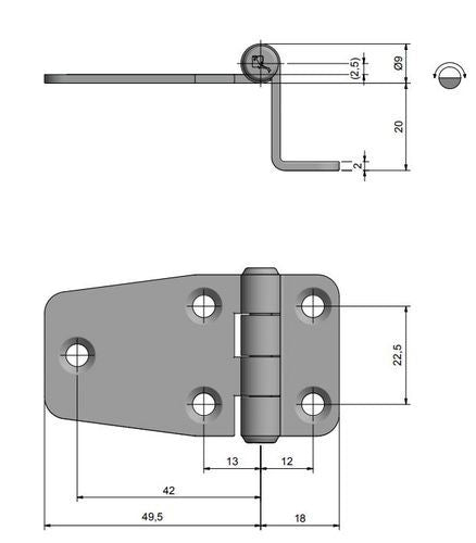 Türscharnier Edelstahl 67