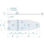 Roca Scharnier aus Edelstahl A4 – 24+24 × 40 mm