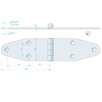 Roca Scharnier aus Edelstahl – 51+51 × 64 mm