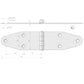 Roca hinge, stainless steel, 90+90x40mm