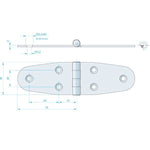 Roca Scharnier aus Edelstahl A4 – 24+24 × 40 mm