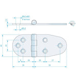 Roca Scharnier rostfreier Stahl 39+59x40mm