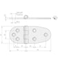Roca Scharnier rostfreier Stahl 39+59x40mm