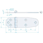 Roca Scharnier aus Edelstahl A4 – 24+24 × 40 mm