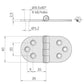 Roca Scharnier rostfreier Stahl 39+39x40mm
