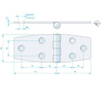 Roca Scharnier rostfreier Stahl 70+55x45mm verdeckt