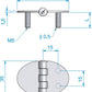 Roca Scharnier rostfreier Stahl oval 51x35mm mit angeschweissten Bolzen M5 L=15mm