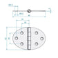 Roca Scharnier rostfreier Stahl oval 45+45x62mm