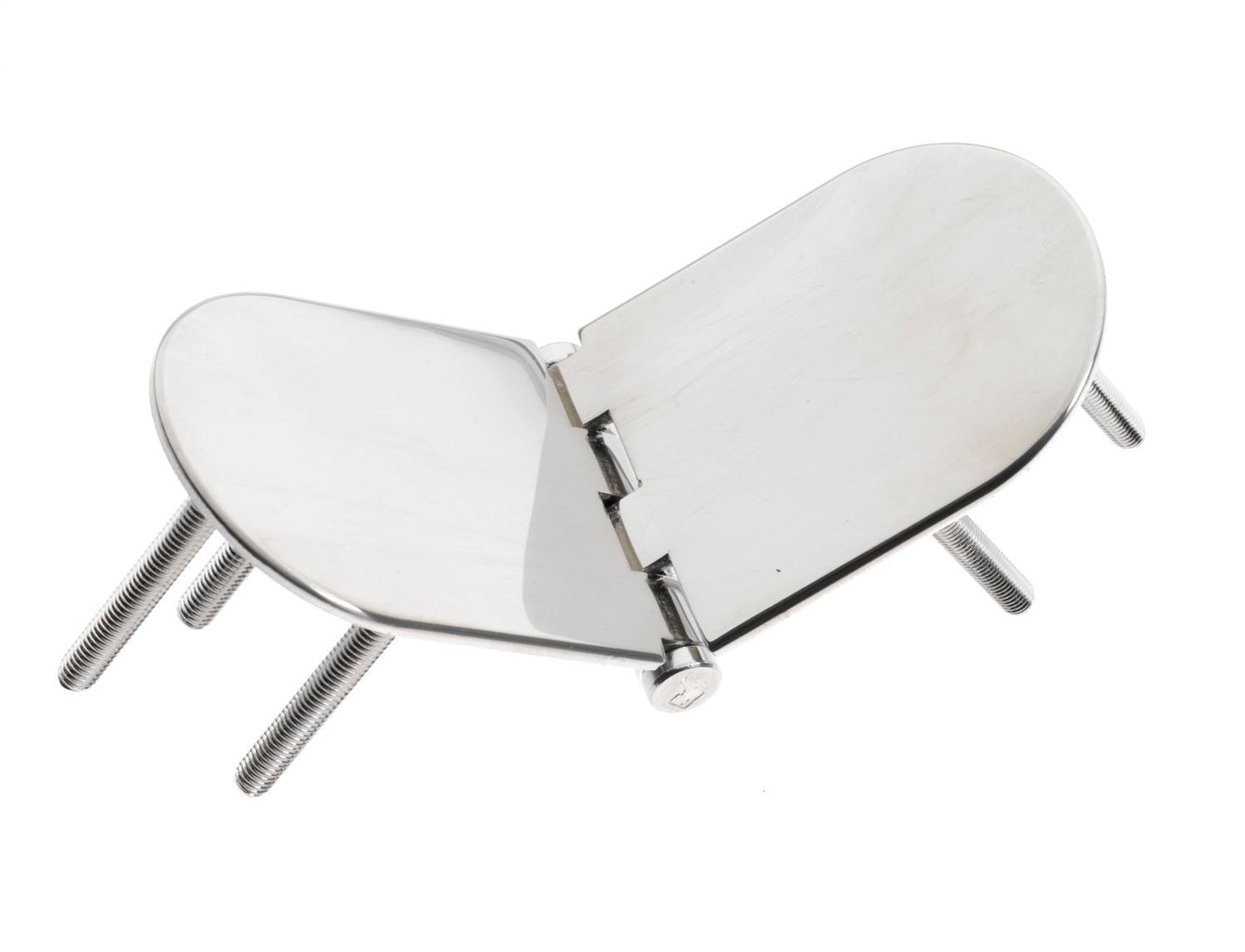 Roca Scharnier rostfreier Stahl oval 80+80x60mm mit angeschweissten Bolzen M6 L=50mm verdeckt