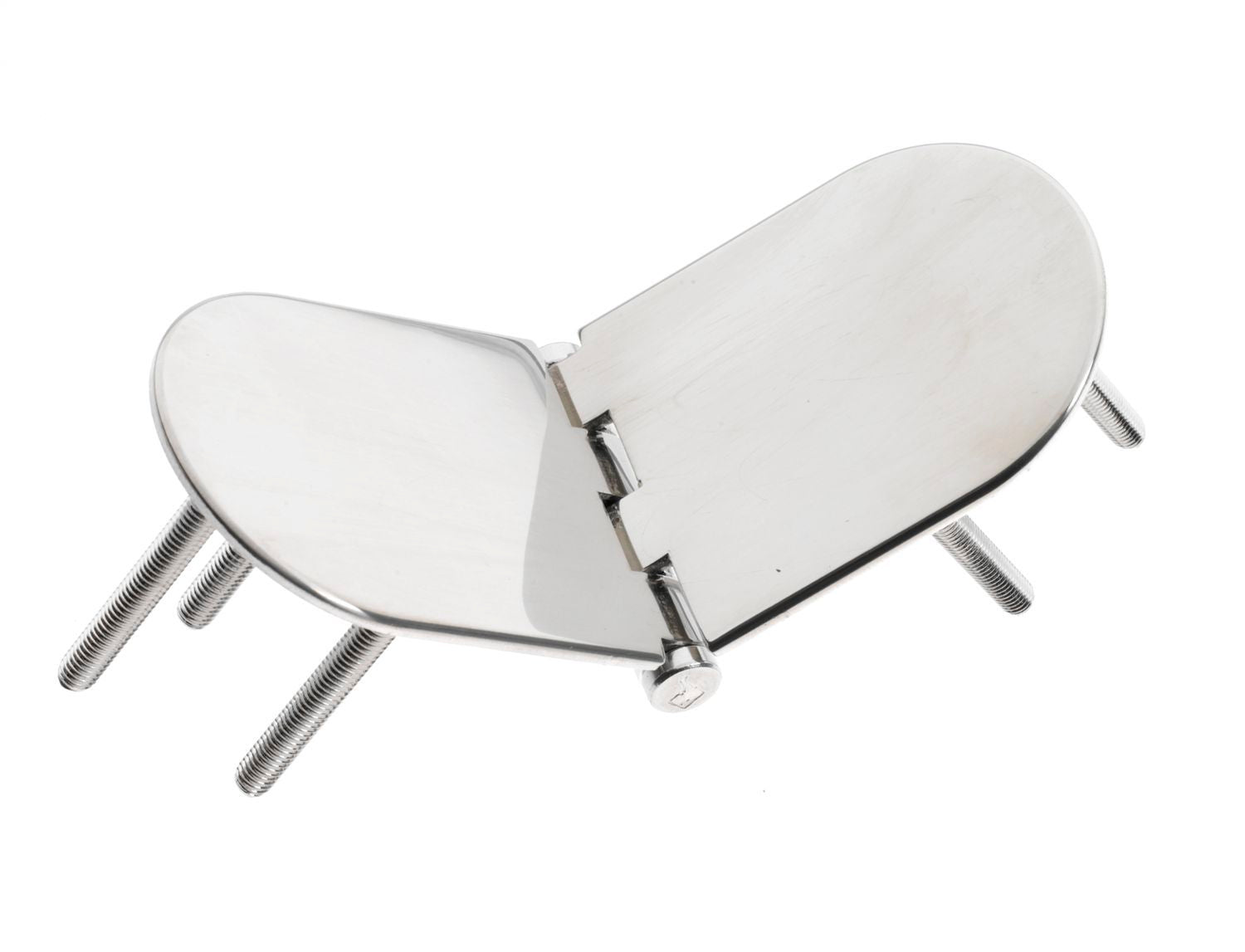 Roca Scharnier rostfreier Stahl oval 80+80x60mm mit angeschweissten Bolzen M6 L=50mm verdeckt