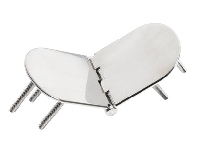 Roca Scharnier rostfreier Stahl oval 80+80x60mm mit angeschweissten Bolzen M6 L=50mm verdeckt