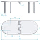 Roca Scharnier rostfreier Stahl oval 80+80x60mm mit angeschweissten Bolzen M6 L=50mm verdeckt