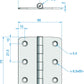 Roca Scharnier rostfreier Stahl 33+33x75mm