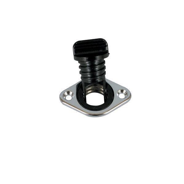 Lenzdurchlass rostfreier Stahl oval L=50mm B=34mm ID=24mm mit Kunststoff Lenzstopfen