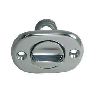 Lenzdurchlass rostfreier Stahl oval L=54mm mit Lenzstopfen