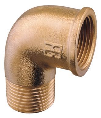 Guidi Rohrbogen Messing 90° Innen-/Aussengewinde