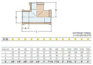 Guidi T-Stück Messing