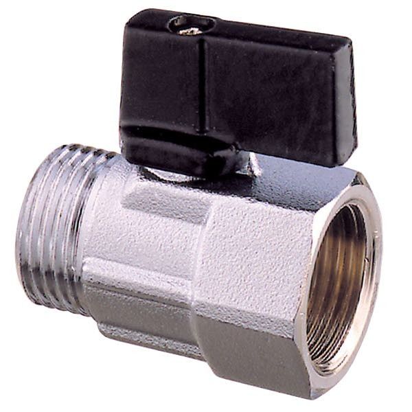 Guidi Kugelhahn Mini Messing vernickelt ID=1/2 AD=1/2