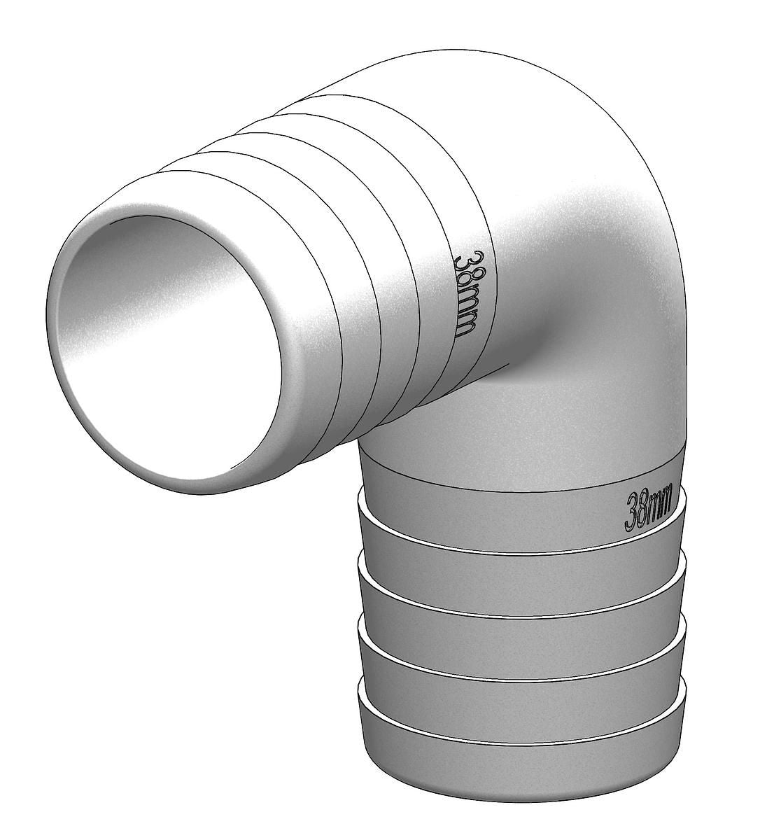 Trudesign 90° Schlauchverbinder weiß